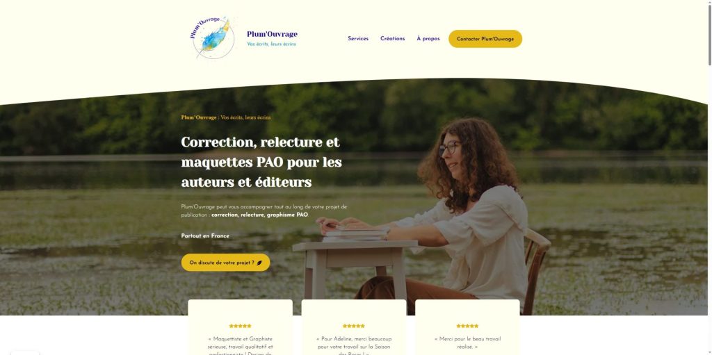 Aperçu du site Plum'Ouvrage